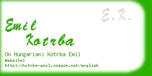emil kotrba business card